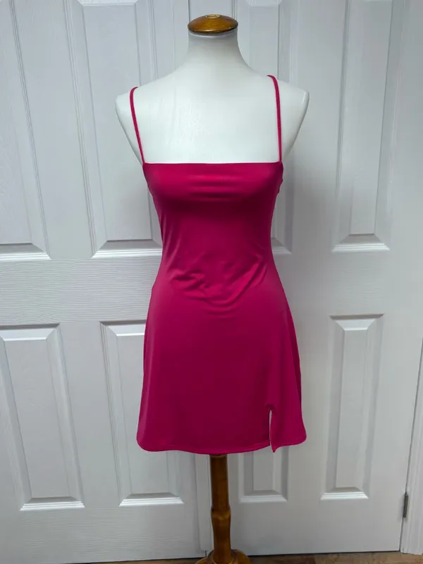 Garage Red Sleeveless Back Lace-Up Dress = Size‎ S. - Image 2