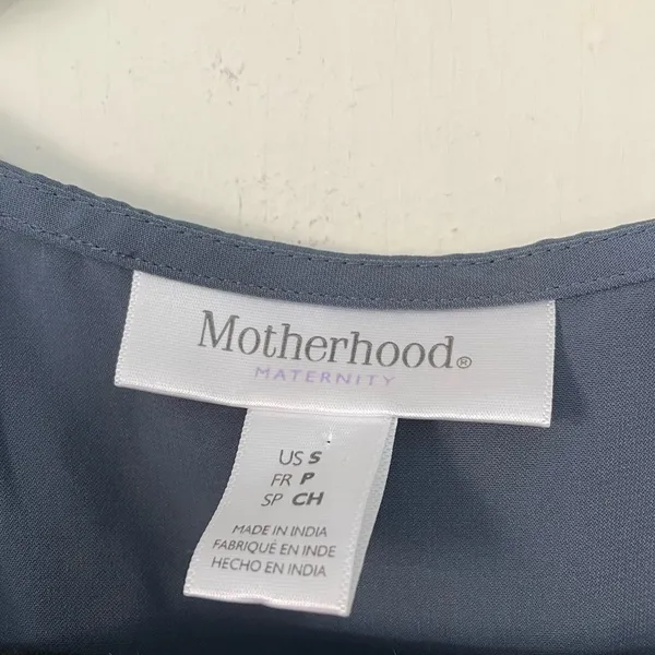 Motherhood Maternity Blue Sleeveless Faux Wrap Dress ~ Ruffle Detail ~ Size S - Image 7