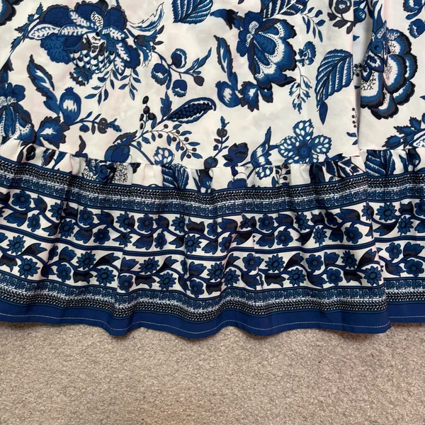 SHEIN Blue and White Floral Maxi Skirt - Image 2