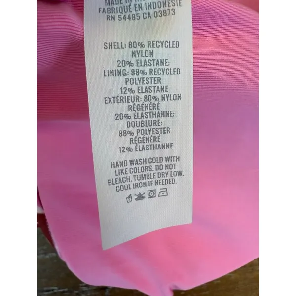 Aerie Tie Front Scoop Bikini Top Size XL Best Buds Pink Red NWT - Image 8
