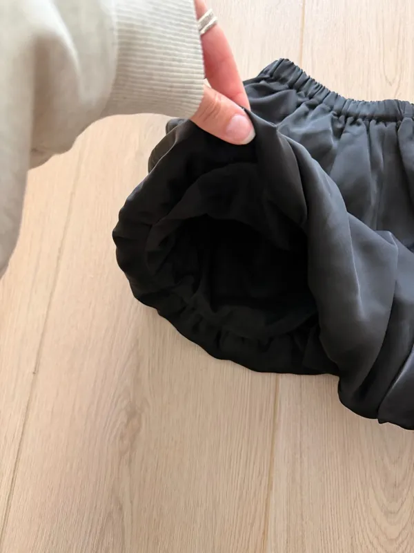 Boohoo Black Bubble Shorts | Satin-Look - Image 4