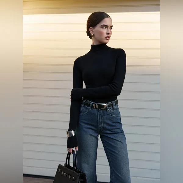 $115 Nwt Lichi High Rise Slit Side Western Flare Jeans, 28 - Image 2