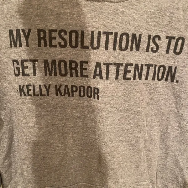 The Office Kelly Kapoor‎ New Years Resolution Gray Hoodie M - Image 2