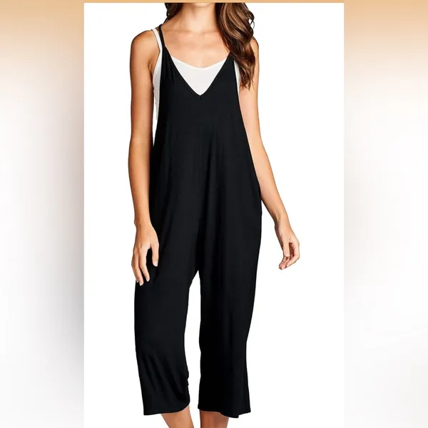 Loving People cropped onesie romper sz L black - Image 2