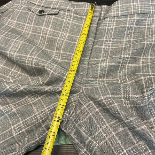 LOFT Curvy Plaid Wide Leg Pants Gray Pink Size 14 - Image 6