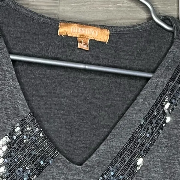 Ellen Tracy sequin 3/4 sleeve top size L - Image 3