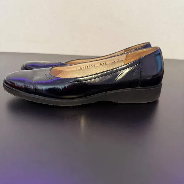 Salvatore Ferragamo Patent Leather Wedges Womens 6.5 Black Shoes Office Casual - Image 13