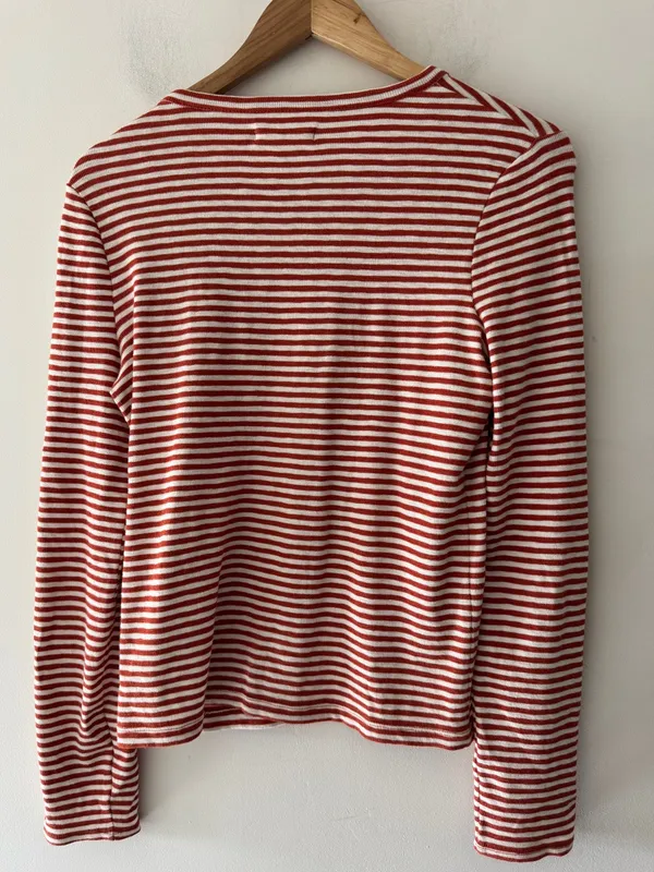 Madewell‎ Stripe Long Sleeve Knit Top Button Detail Sleeve - Image 7