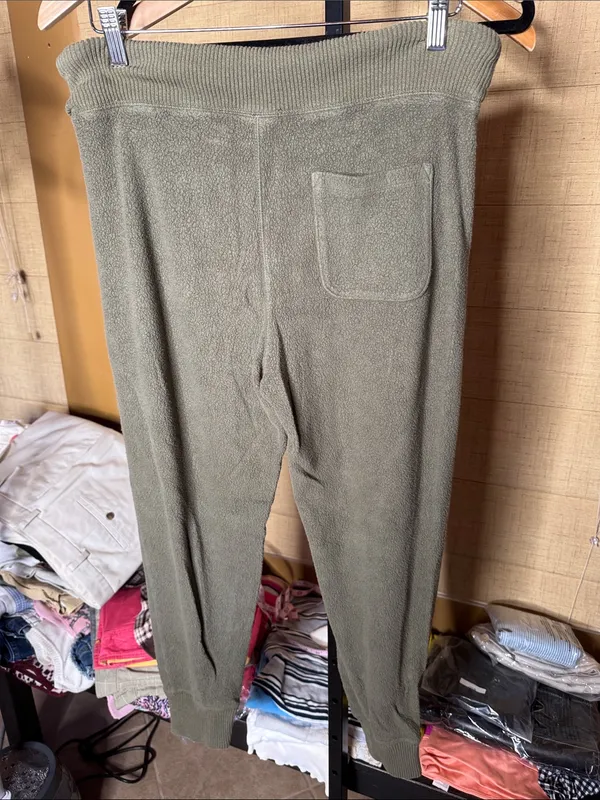 Aerie Olive Green Cozy Fleece Joggers Size Small - Image 8