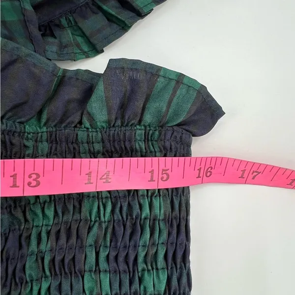 J. Marie Rayna Green Plaid Ruffle Strap‎ Midi Dress - Image 7