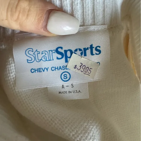 Vintage 80s Lightweight‎ Knit Zip Up Athletic Jacket Oversized Cropped Sz S - Image 6