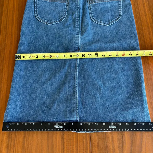 Vintage Gap Jeans Denim Midi Skirt Size 6 Y2K Mom Utility Fall Boho Revival Chic - Image 6