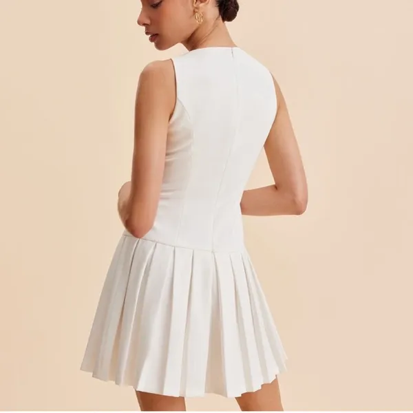 Commense Metal-Button Pleated Tank Dress size M - Image 2
