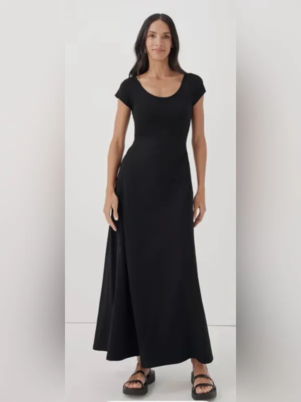 Cotton Short-Sleeve Maxi Dress - Image 2
