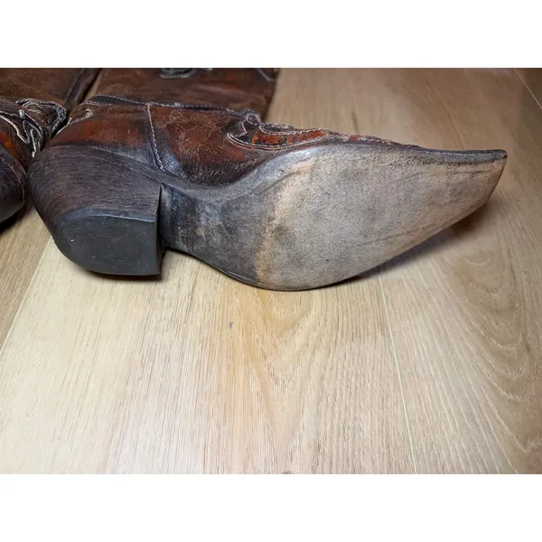 El Charro Leather Cowboy Boots Size 38 - Image 8