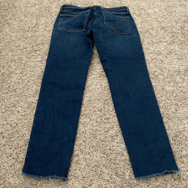 Rag &bone size 25 low rise slim boyfriend dark wash jeans with frayed hem - Image 2