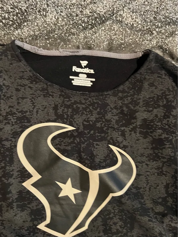 Womens M Fanatics Houston Texans NFL Tonal Gray Camo Pullover Sweatshirt - Image 6