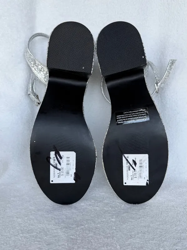 Olivia Miller Women's Silver Glitter Capricorn Platform Heels Size 9 - Image 13