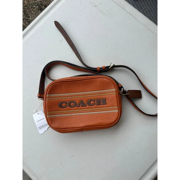 NWT Coach Stripe CH308 Mini Jamie Embossed Pebble Leather Crossbody Camera Bag - Image 4