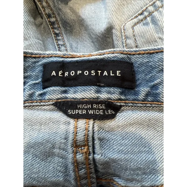 Aeropostale Women's High Rise Super Wide Leg Jeans Size 12 Light Wash Baggy Boho - Image 8
