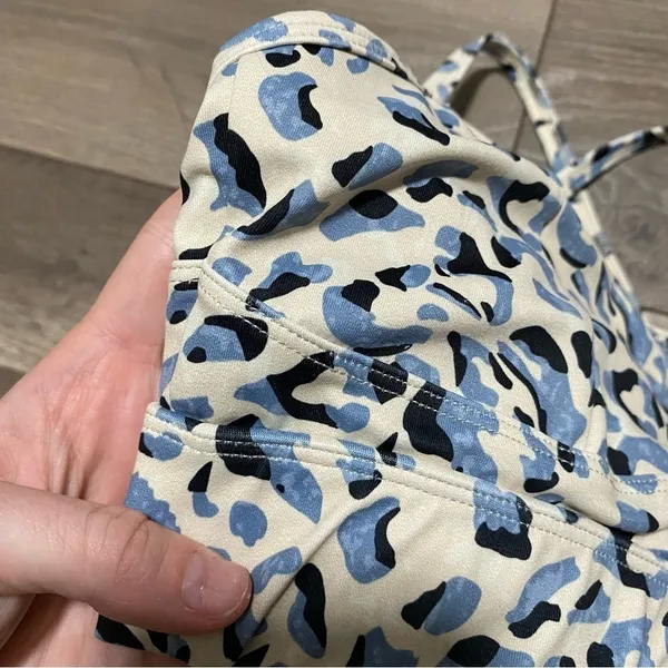 ECHT Blue and White Cheetah Print Sports Bra - Image 2
