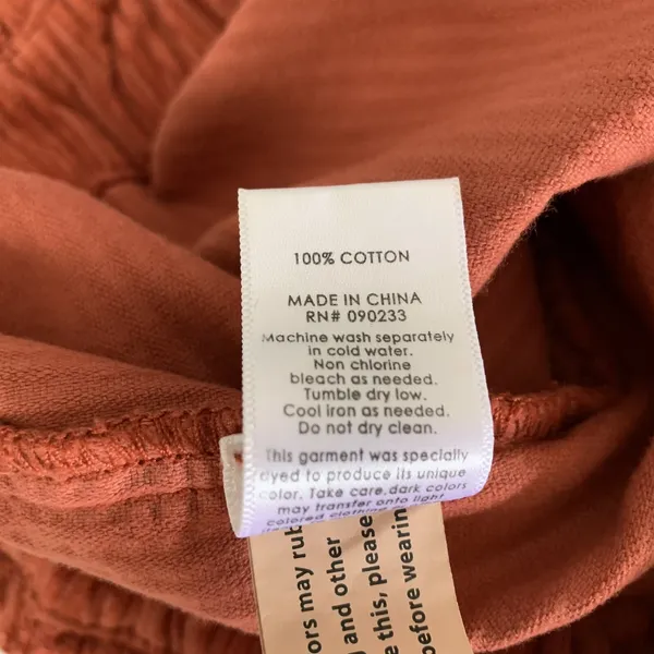 Pacsun‎ Rust Corduroy Mini Skirt 25 Paperbag Waist Button Front Fall Aesthetic - Image 5