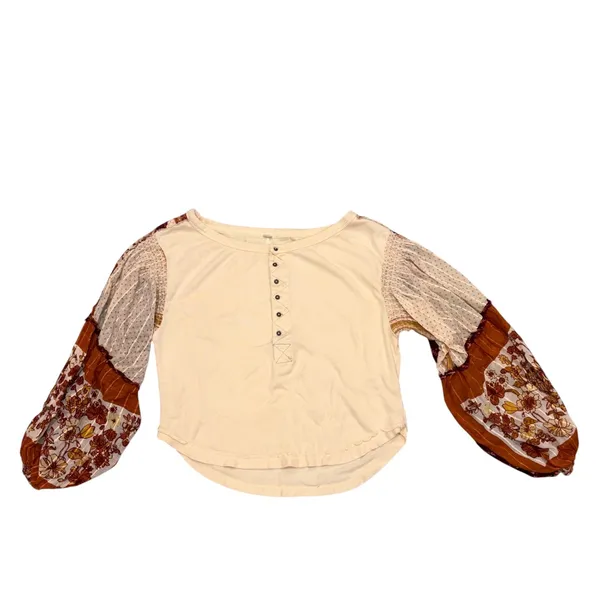 Free People Light Magic Long Sleeve Henley Tee Top Shirt XS - Image 4