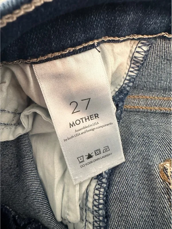 MOTHER The Hustler Ankle Fray Kick Flare Jeans in Home Movies Wash Women’s 27 - Image 8