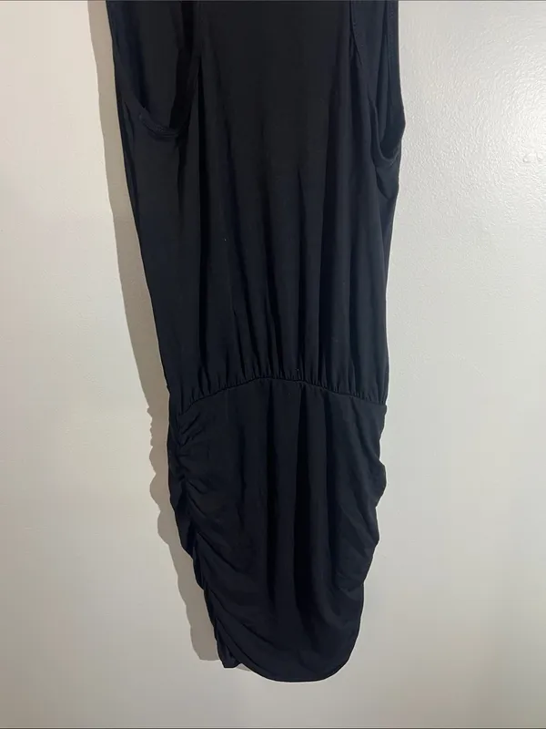 LaClef Black Sleeveless Ruched Bodycon Dress - Image 6
