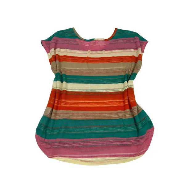 Made in USA Colorful Striped Lightweight Knit Dolman Sleeve Top Size‎ Large - Image 2