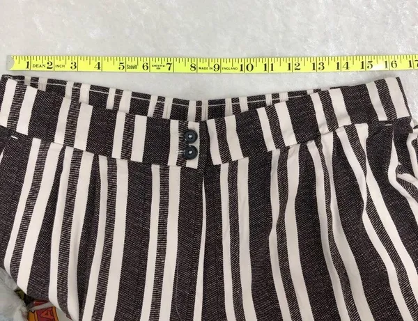 H&M elastic waist stripe wide Leg Trouser Pants W/Pockets women’s 14 - Image 12
