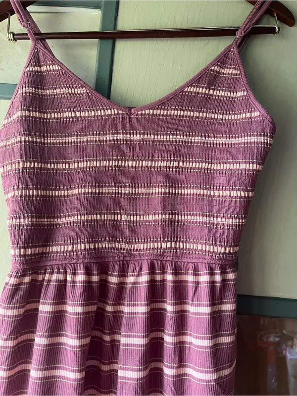 wild fable Mauve Striped V-Neck Romper - Image 3
