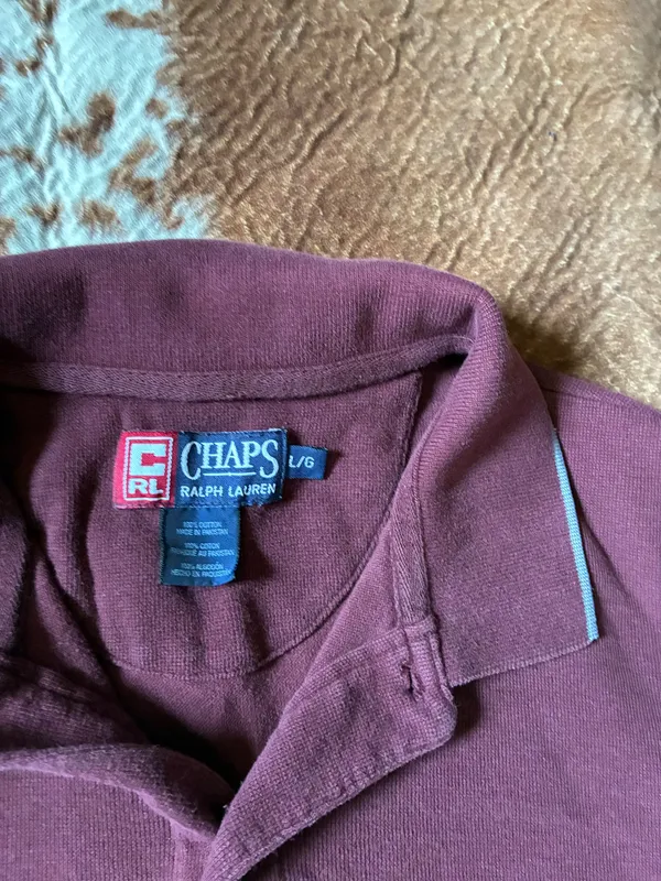 Chaps Ralph Lauren red Polo Shirt size large 100% cotton - Image 3