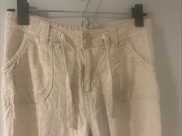 Divided Neutral Cream Drawstring Wide-Leg Chinos - Image 4