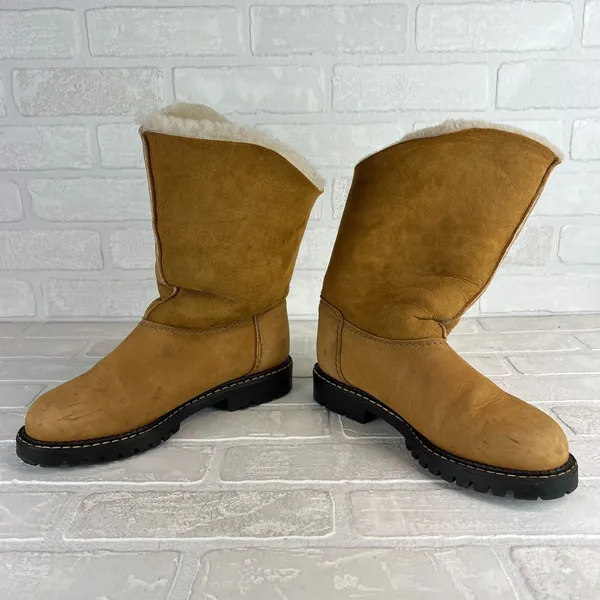 Sorel‎ Boots Womens 9 Brown Suede Leather Shearling Sherpa Lined Winter Classic - Image 7
