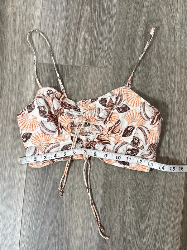 Urban Outfitters Seashell Micro Crop Top Cinched Size Small Beach Vacation - Image 8