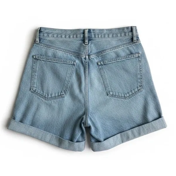 Agolde Dame high-waisted denim shorts Sz 26 Turn On Hem Cotton Preppy - Image 3