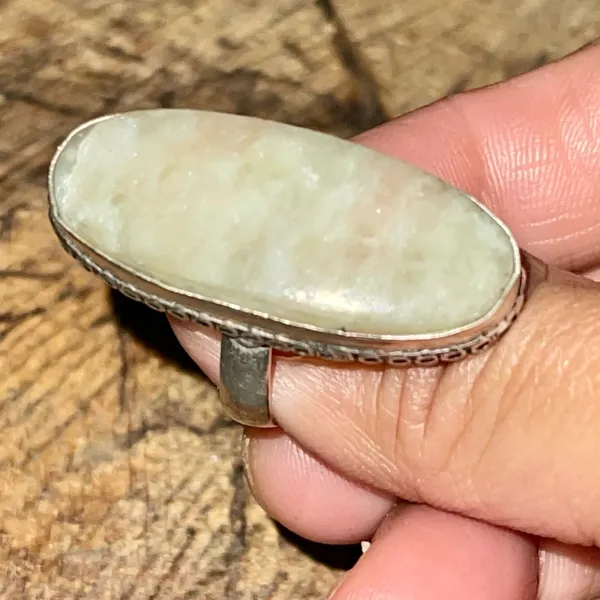 Citrine Quartz Ring Size 8 1/4 Green - Image 4