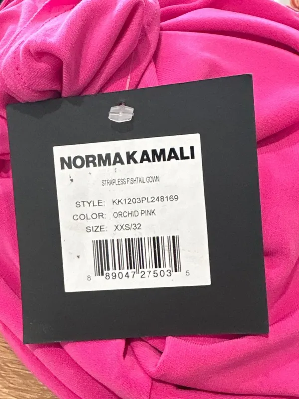 Norma Kamali Strapless Fishtail Gown in Orchid Pink XXSmall Womens Maxi - Image 6