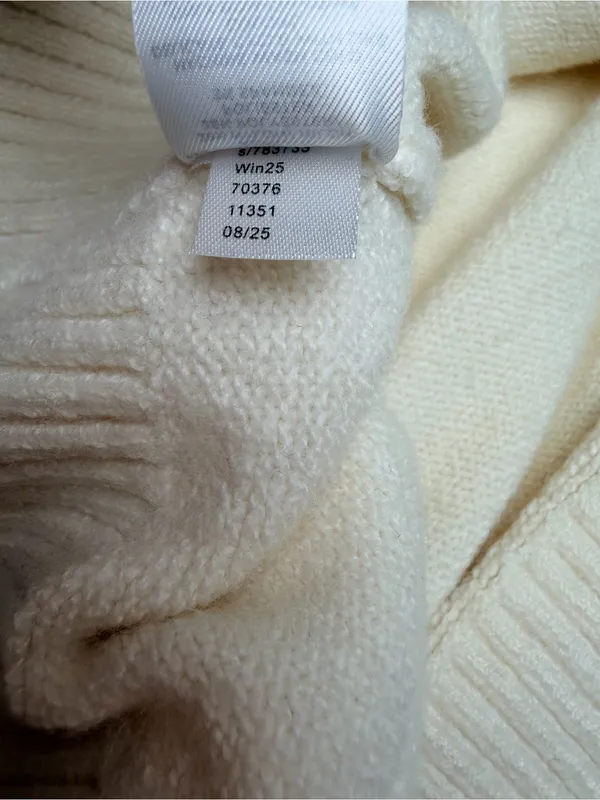 LOFT Women’s Small Ivory Mock Neck Sweater Ribbed Trim Soft Knit Pullover - Image 5