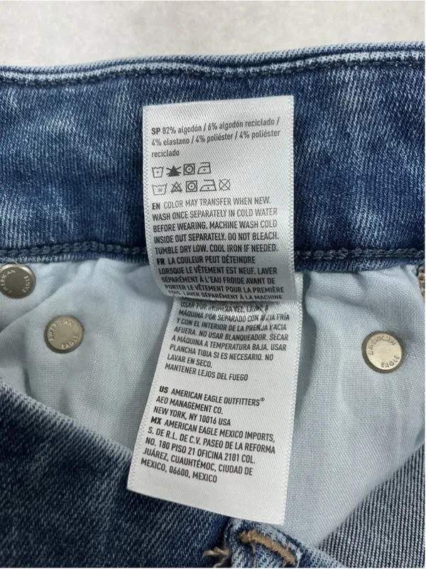 Womans Excellent American Eagle BFF Jegging Stretch Blue Jeans Large Waist 33 In - Image 6