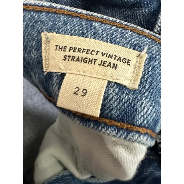 Madewell The Perfect Vintage Straight Jean Denim Distressed Blue‎ Womens Size 29 - Image 6