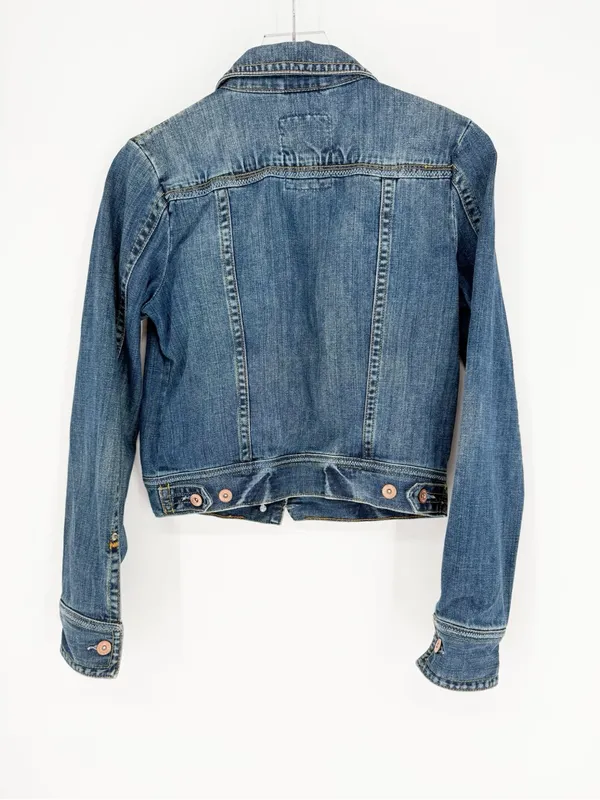 Vintage Aeropostale Stitched Denim Jacket Women's M Blue Boho - Image 3