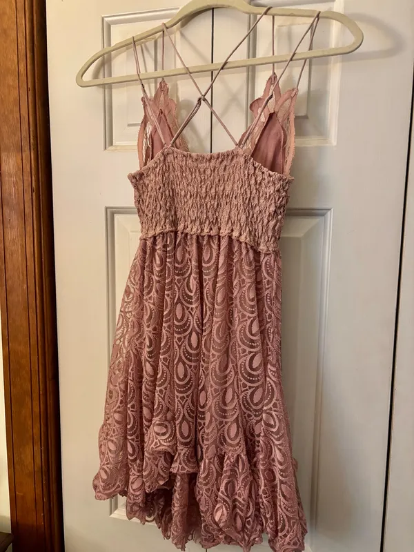 Free People Pink Adelia Lace Dress - Image 6