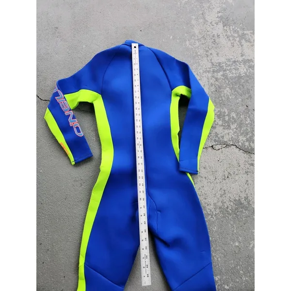 Vintage O'NEILL NEON + Blue 3/2 MM Full Wetsuit Surf Zipper USA Made Sz SMALL - Image 12