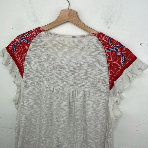 Anthropologie One September Evin Embroidered Knit Top size Large - Image 9