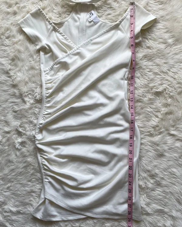 By The Way x Revolve Dress Cordelia Choker Ruched Mini Bodycon in White S - Image 11
