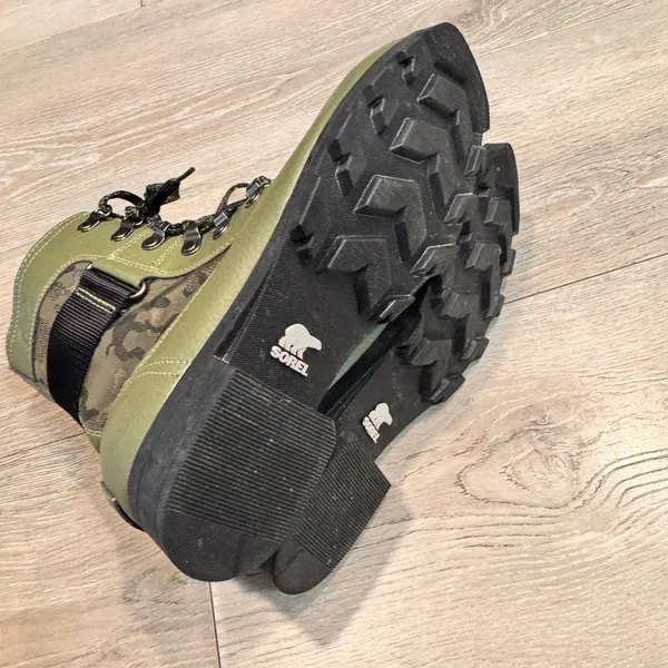 Sorel Emelie Conquest Olive Green Camo Lace Up Zip‎ Combat Boots Size 5 - Image 11