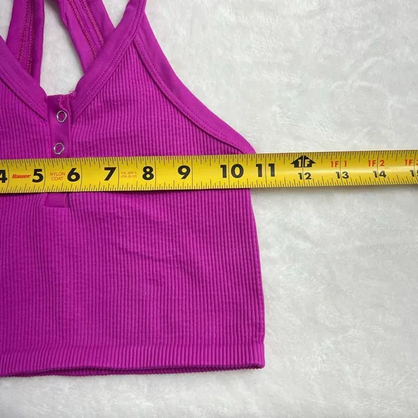 Free People Movement Purple Ribbed Seamless Crop Top XS - Image 5