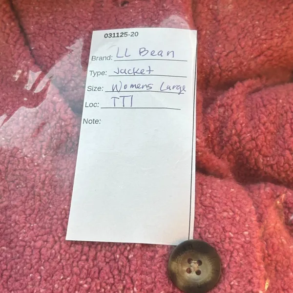 LL Bean Sherpa Fleece‎ Jacket Nantucket Red Large - Image 10